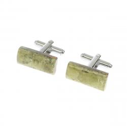 Запонки прямоугольные малые камень желтый апатит — 