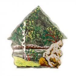 Магнит &quot;Домик&quot; камень змеевик — 