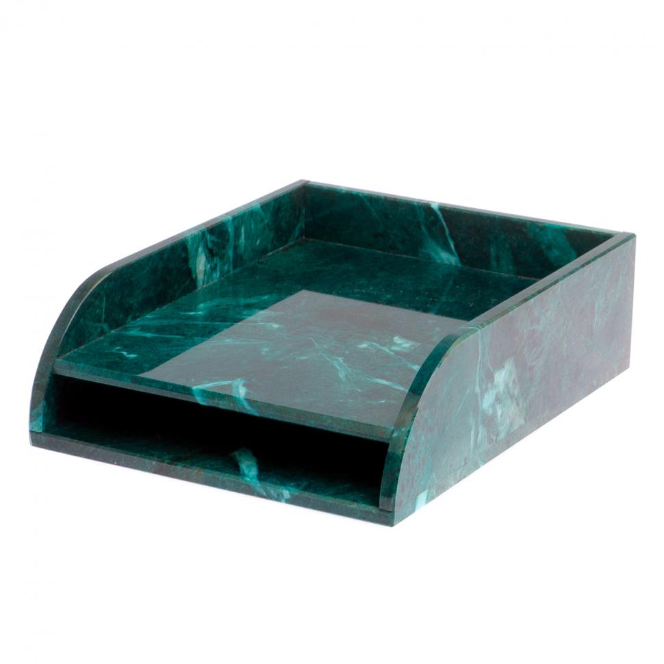 Лоток для бумаг А4 двухъярусный змеевик фото 1 — 