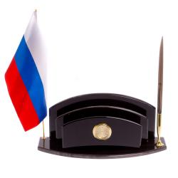 Набор для офисного стола &quot;Мини 4&quot; из черно-серого обсидиана — 