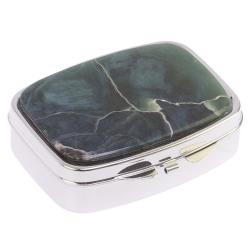 Таблетница на 2 отделения камень офит цвет серебро — 