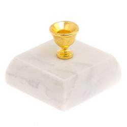 Подсвечник церковный из мрамора 4,5х4,5х3,5 см — 