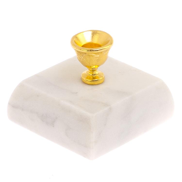 Подсвечник церковный из мрамора 4,5х4,5х3,5 см фото 1 — 