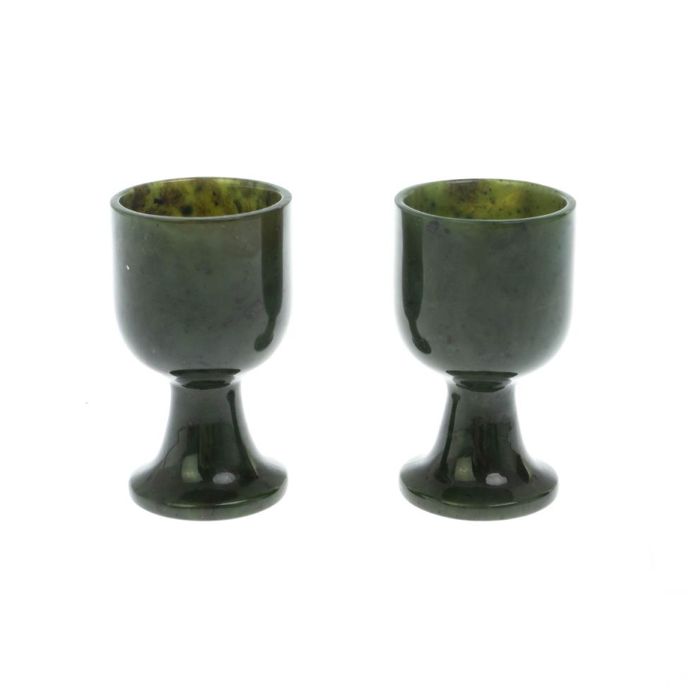 Набор рюмок на ножке из нефрита 30 мл 4х4х7 см фото 1 — 