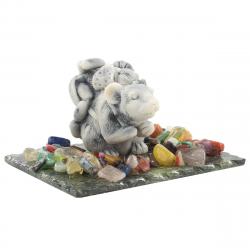 Сувенир &quot;Крыса с рюкзаком&quot; мрамолит — 