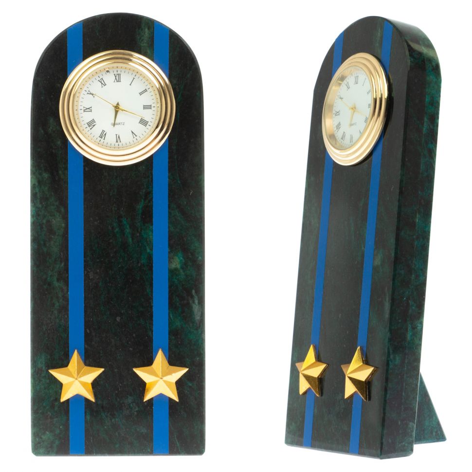 Часы-погон "Подполковник МЮ" камень змеевик фото 1 — 