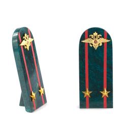 Сувенир &quot;Погон Подполковник МВД&quot; камень змеевик — 