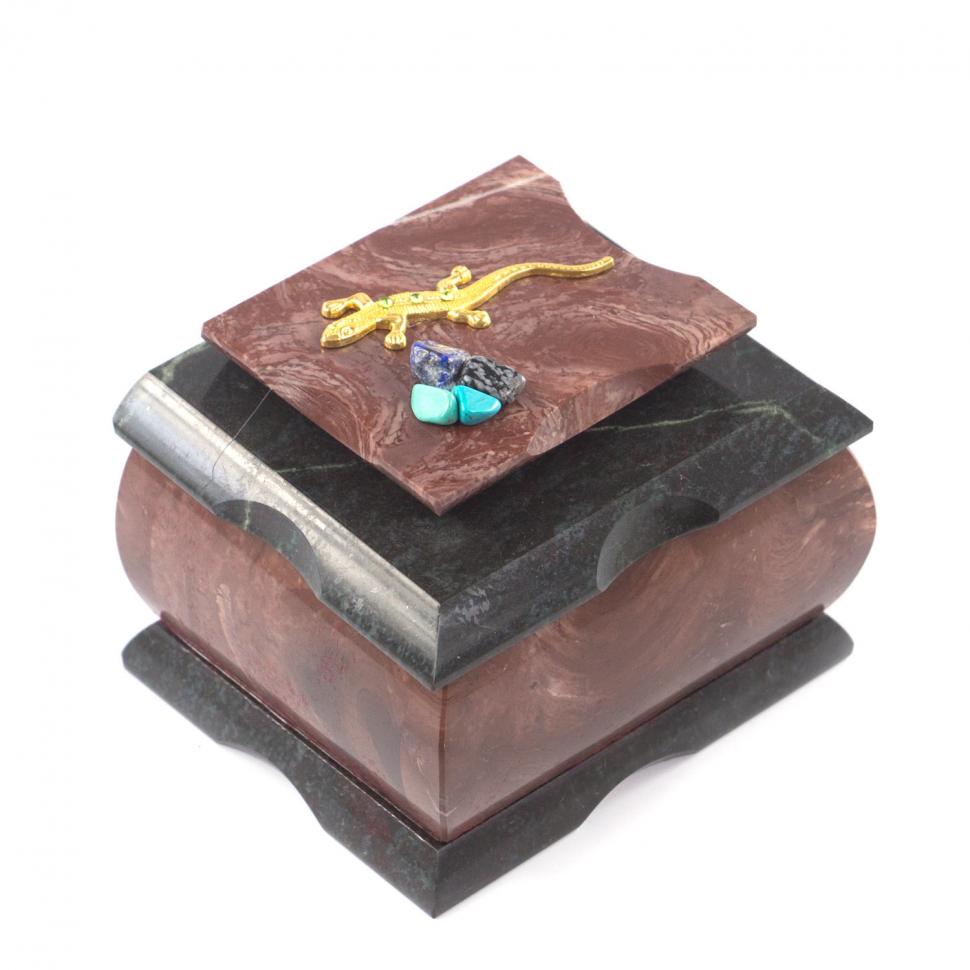 Шкатулка из камня лемезит "Оригинал" 10х8х7,5 см фото 1 — 