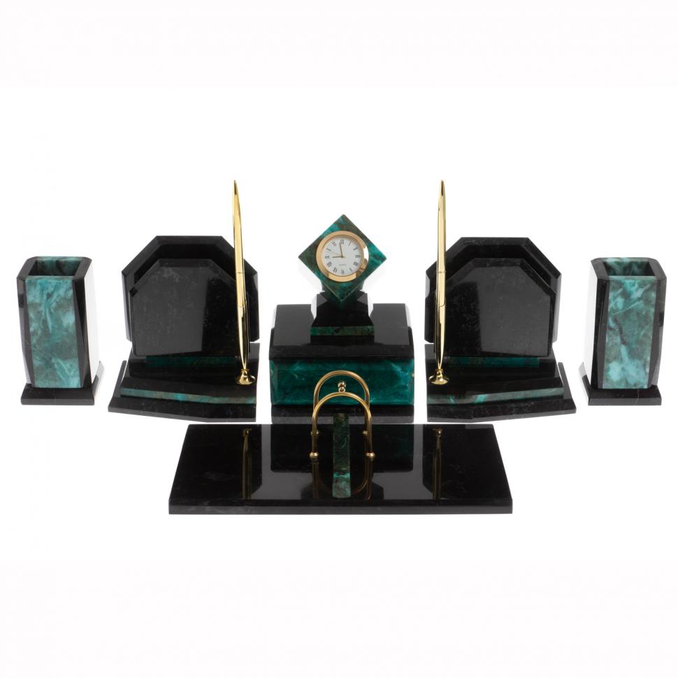 Письменный набор из змеевика "Куб" фото 1 — 