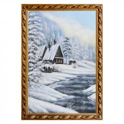 Картина &quot;Скит&quot; багет 46х66 см, каменная крошка — 