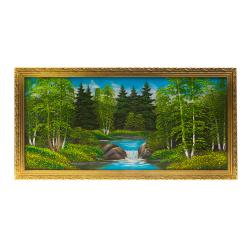 Картина &quot;Летний пейзаж&quot; багет 43х85 см, каменная крошка — 