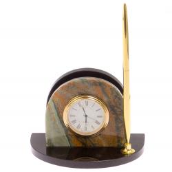 Визитница с часами из офиокальцита — 