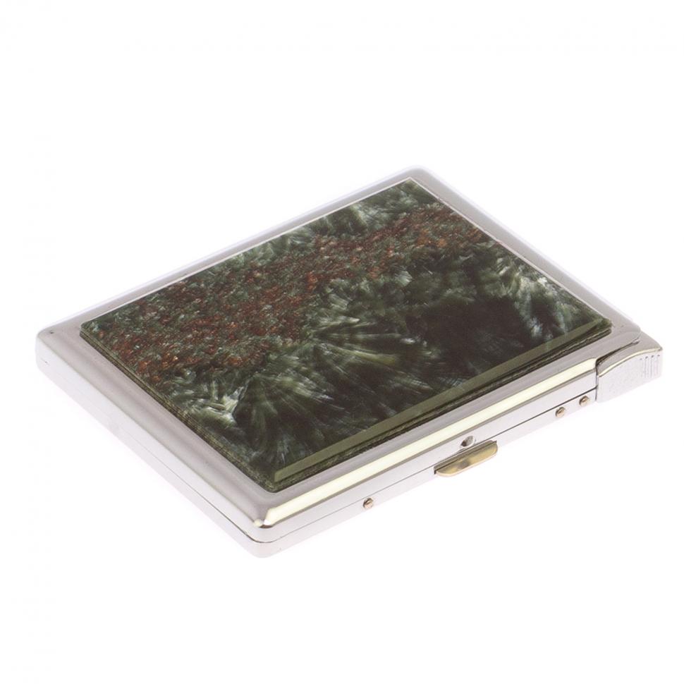 Портсигар 10 сигарет с зажигалкой камень серафинит фото 1 — 