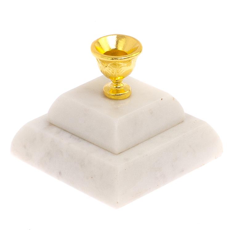 Подсвечник церковный двойной из мрамора 5х5х4 см фото 1 — 