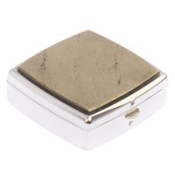 Таблетница на 2 отделения камень пирит цвет серебро — 