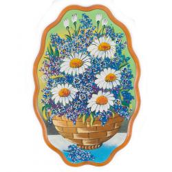 Картина с рисунком из камня &quot;Натюрморт ромашки&quot; 29х19 см — 