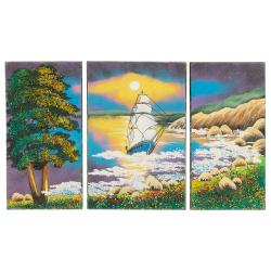 Картина модульная из камня &quot;Парусник&quot; 30х50 см — 