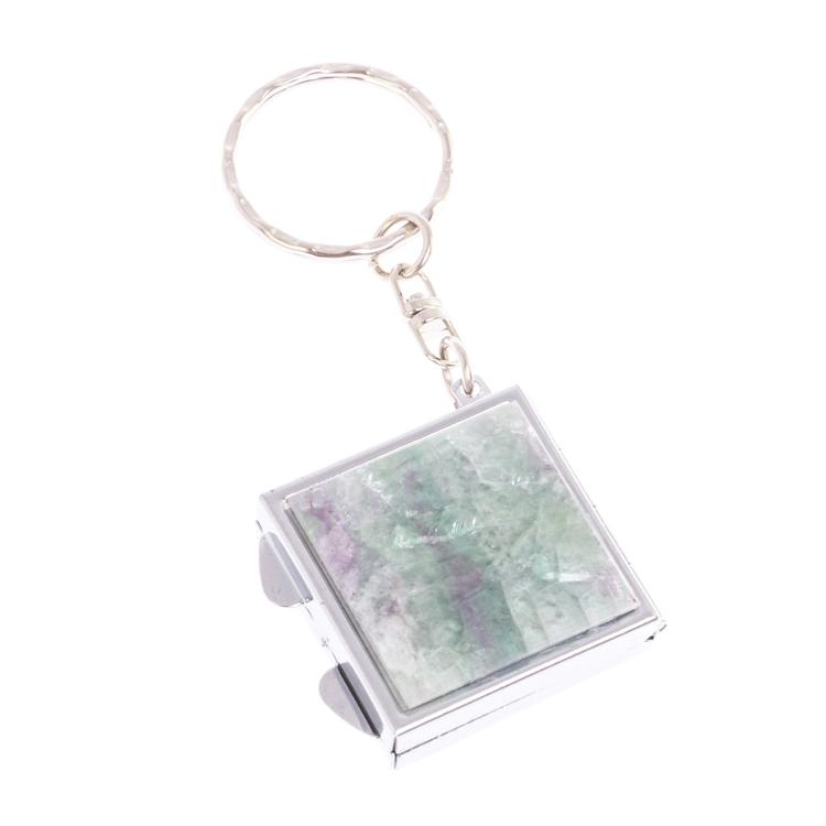 Складное зеркало брелок из флюорита квадратное фото 1 — 