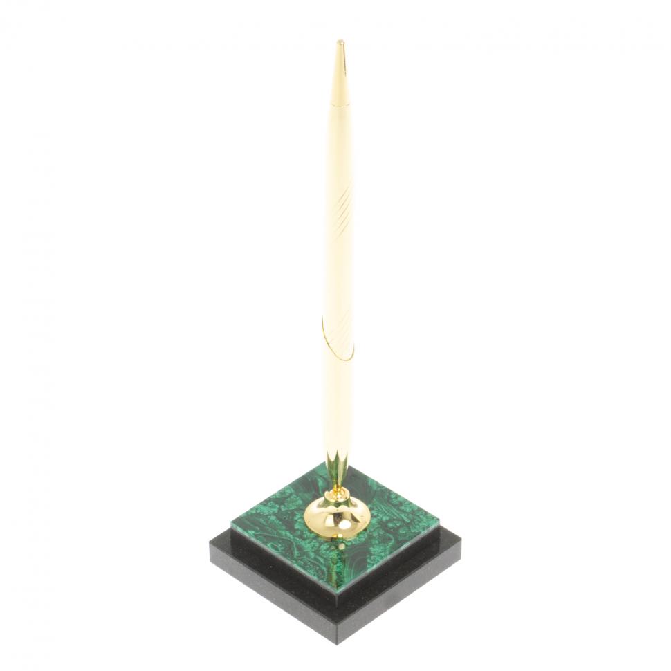 Подставка под ручку из малахита 6х6х22 см фото 1 — 