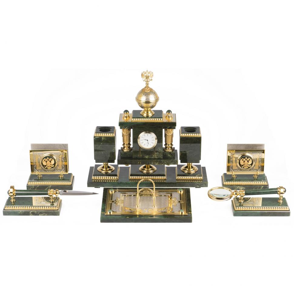 Настольный набор "Держава" из нефрита фото 1 — 