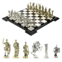 Шахматы &quot;Римские войны&quot; доска 40х40 см оникс / обсидиан — 