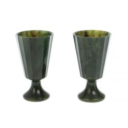 Фужеры 2 шт граненые из нефрита 5х5х9,5 см 60 мл — 