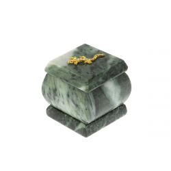 Шкатулка &quot;Ящерица в стразах&quot; из шабровского змеевика 4,5х4,5х6 см — 