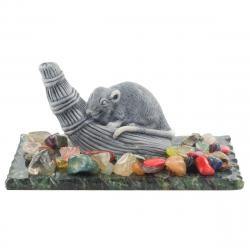 Сувенир из мрамолита &quot;Крыса на венике&quot; — 