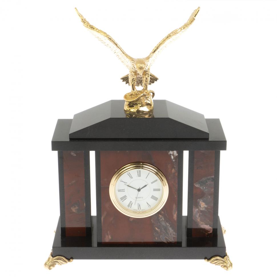 Часы "Орел" из яшмы 17,5х9х24 см фото 1 — 