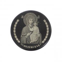 Икона в автомобиль &quot;Смоленская БМ&quot; обсидиан черный 47 мм — 