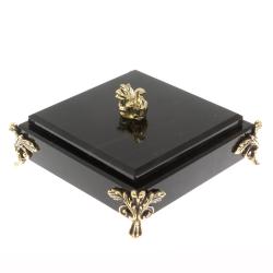 Шкатулка &quot;Птичка&quot; из черного обсидиана и бронзы — 