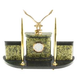 Письменный прибор &quot;Гордый орел&quot; из змеевика и бронзы — 