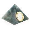 Часы "Пирамида" камень змеевик темный 8х8х7 см фото 2 — 