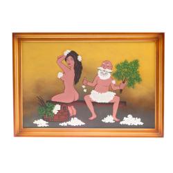 Картина &quot;Банька&quot; багет дерево 46х66 см из каменной крошки — 