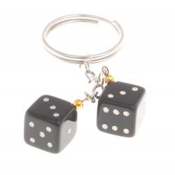 Брелок &quot;Кубики-зарики&quot; из черного обсидиана — 
