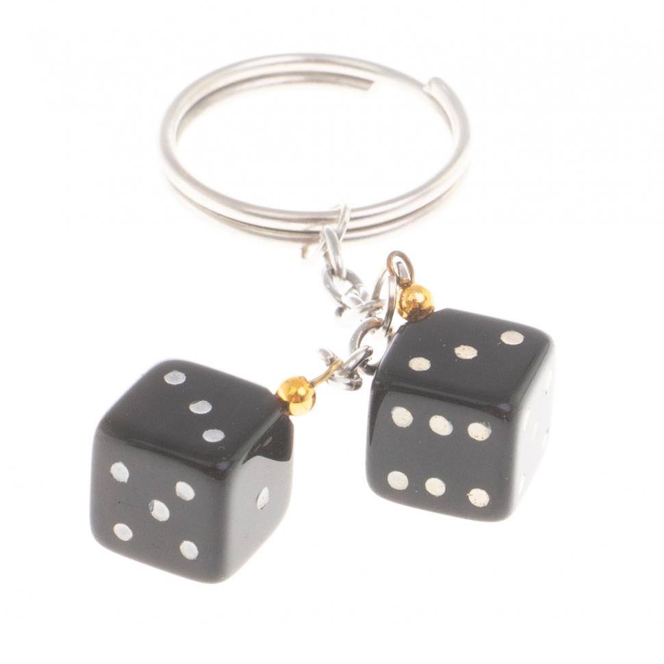 Брелок "Кубики-зарики" из черного обсидиана фото 1 — 