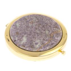 Карманное зеркальце камень лепидолит золото — 