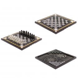Набор игр 3 в 1: шахматы, шашки, нарды доска 40х40 см — 