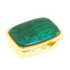 Таблетница на 2 отделения камень малахит с хризоколлой цвет золото фото 1 — 
