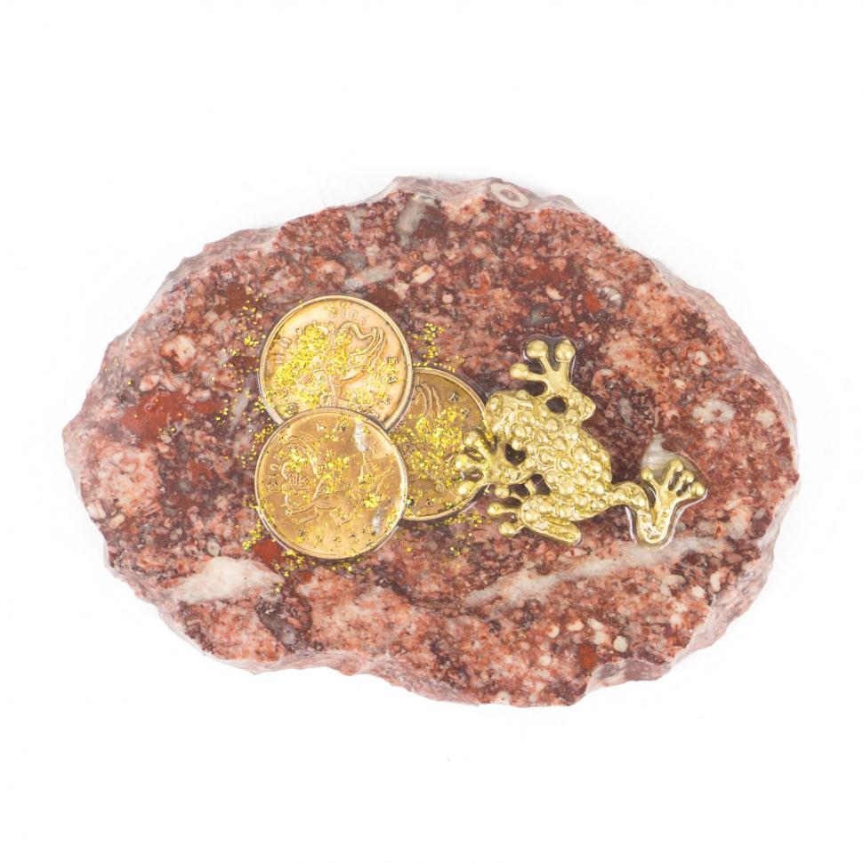 Магнит "Жаба на деньгах" камень креноид фото 1 — 