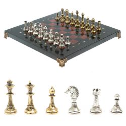 Шахматы с металлическими фигурами &quot;Стаунтон&quot; доска 28х28 см лемезит — 
