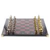 Шахматы из камня с металлическими фигурами "Средневековье" доска 44х44 см лемезит фото 3 — 