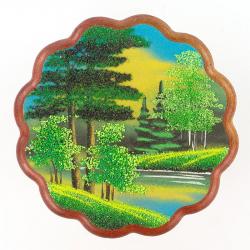 Панно круглое &quot;Лето&quot; 20х20 см каменная крошка — 