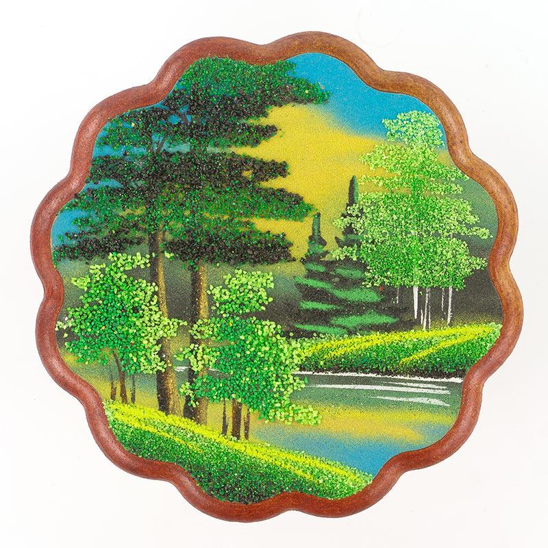 Панно круглое "Лето" 20х20 см каменная крошка фото 1 — 