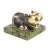 Статуэтка "Бегемот разиня" бронза змеевик фото 2 — 