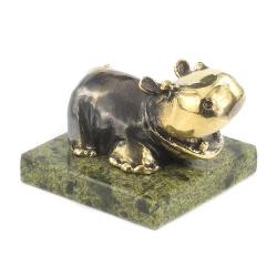 Статуэтка &quot;Бегемот разиня&quot; бронза змеевик — 