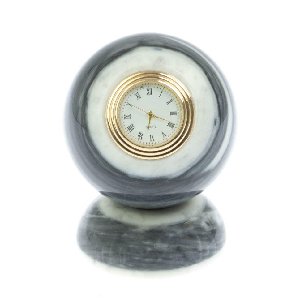 Настольные часы "Шар Антистресс" 8 см из мрамора фото 1 — 
