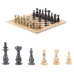 Декоративные шахматы из камня &quot;Дебют&quot; доска 38х38 см мрамор — 