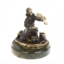 Статуэтка из бронзы &quot;Емеля&quot; на нефрите — 