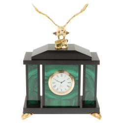 Часы &quot;Орел&quot; из малахита 17,5х9х24 см — 